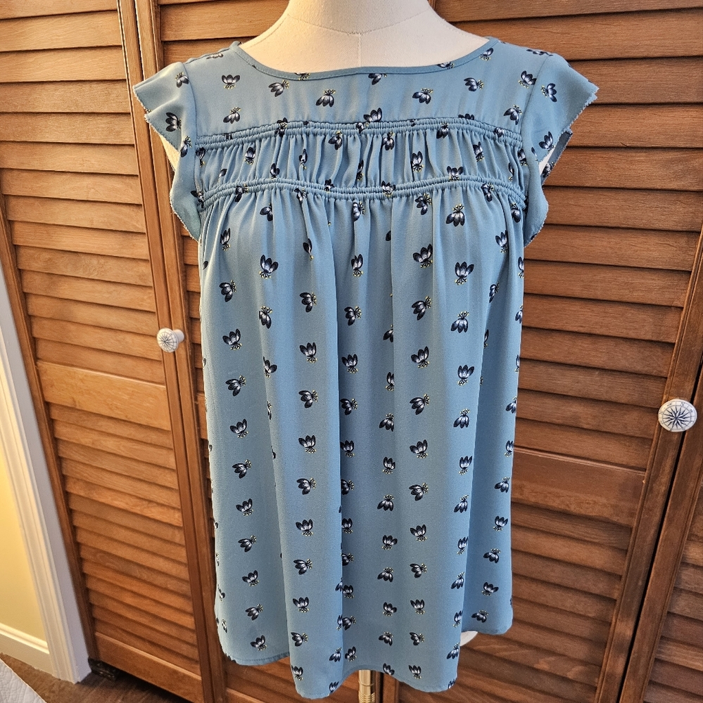 LOFT Flutter Sleeve Floral Blouse (SP)